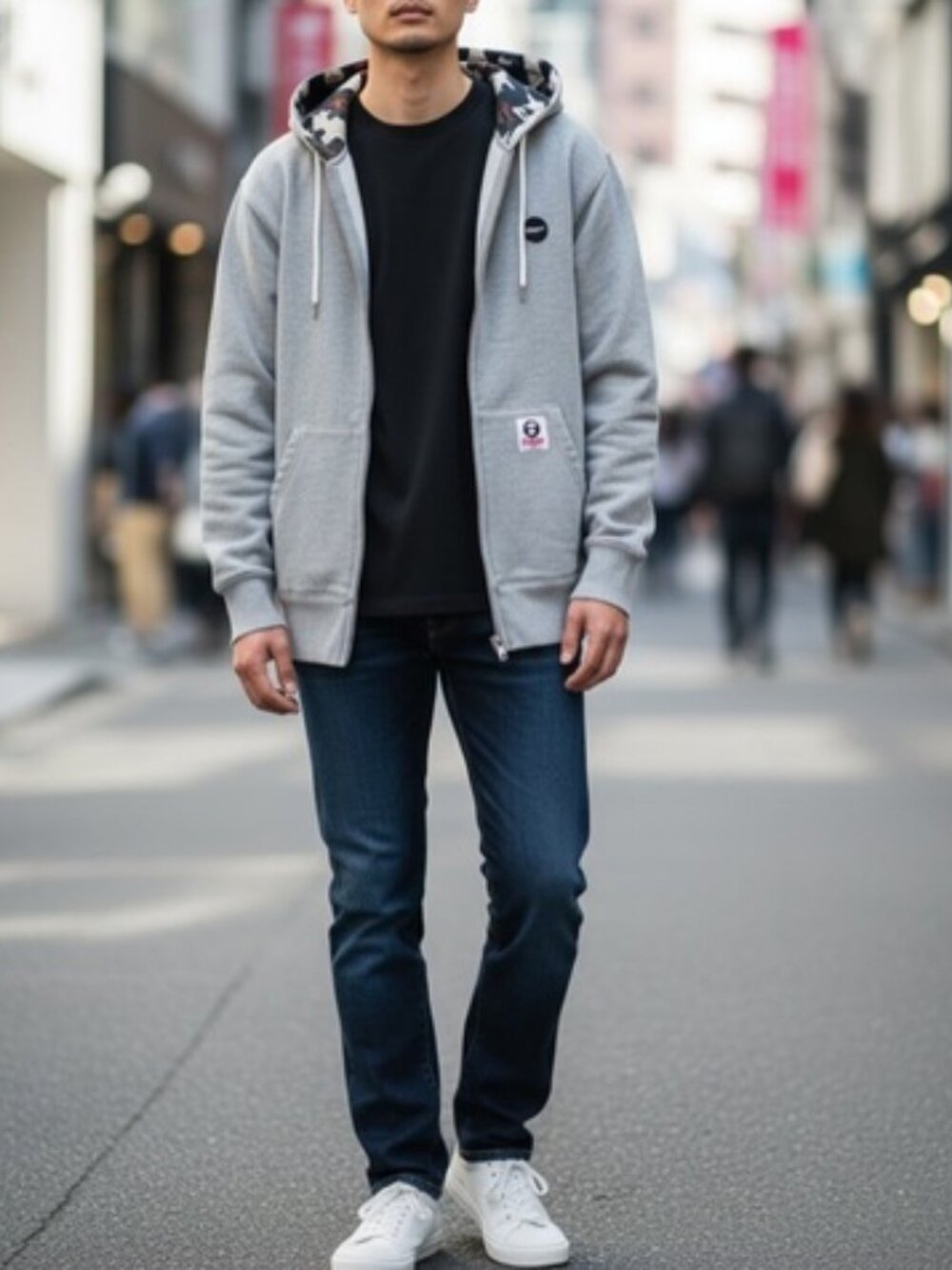 Aape by Bathing Ape hooded zip up jacket grey men's size S